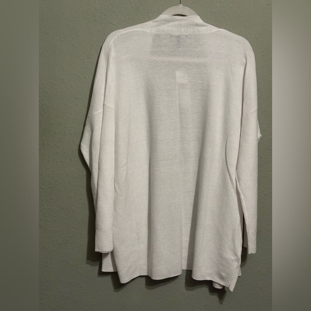 NWT  Eileen Fisher Organic Linen Blend Open Front Cardigan - Picture 6 of 12